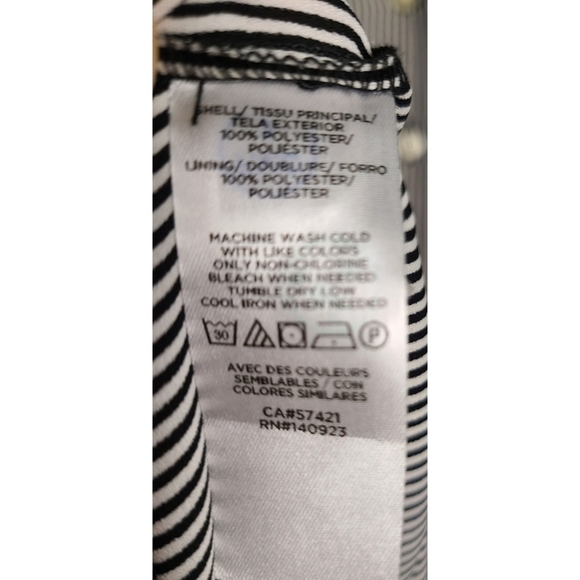 Loft Black and White Striped Peplum Top - Picture 4 of 5